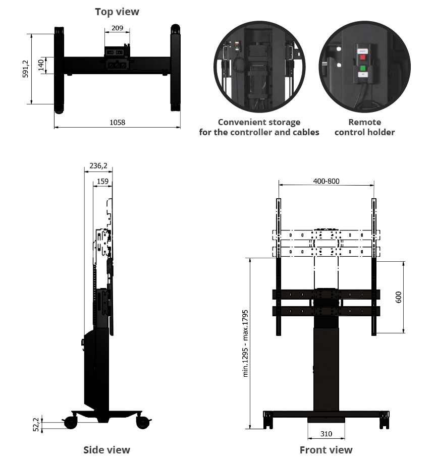 motorized mobile tv stand mobilift premium sabaj system 1