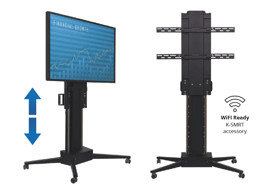 mobile motorized tv floor stand mobilift eco sabaj system