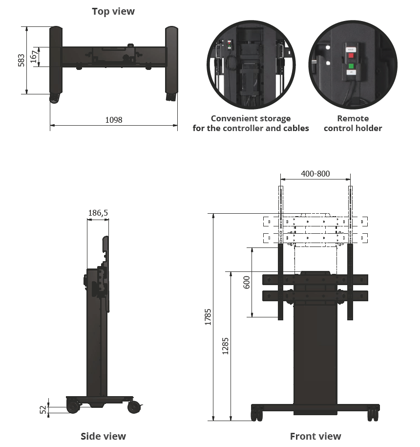 motorized mobile tv stand mobilift premium sabaj system 1